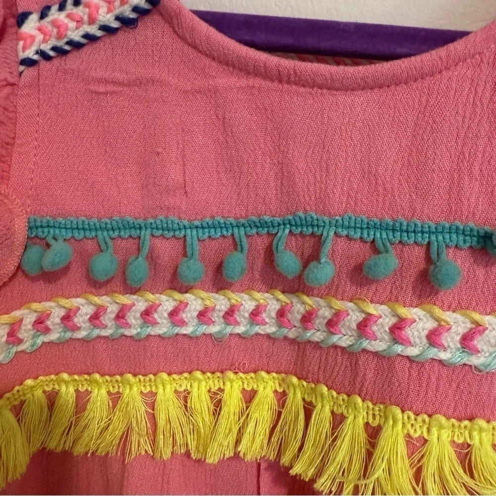 Hanna Banana Little Girl Baby Doll Dress with Embellishment Coral Color size 5